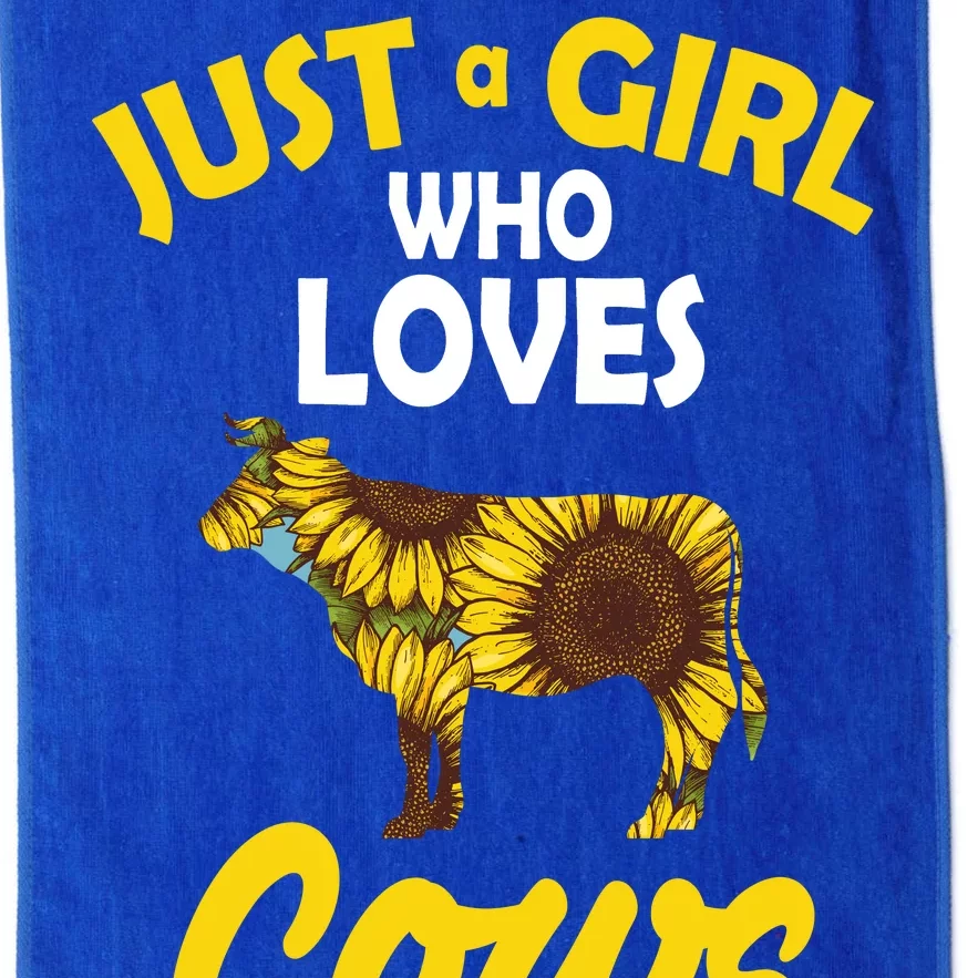 Just A Girl Who loves Cows Flowers Platinum Collection Golf Towel