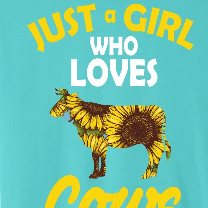 Just A Girl Who loves Cows Flowers ChromaSoft Performance T-Shirt