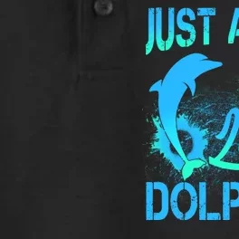 Just A Girl Who Loves Dolphins Dry Zone Grid Performance Polo