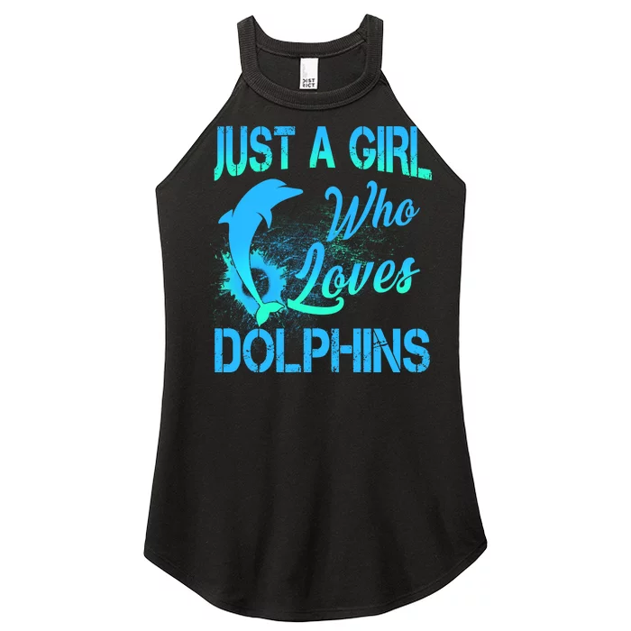 Just A Girl Who Loves Dolphins Women’s Perfect Tri Rocker Tank