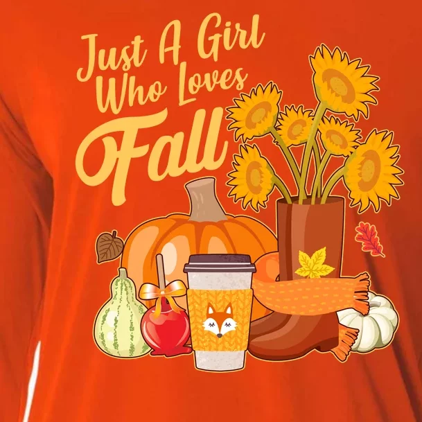 Just A Girl Who Loves Fall Autumn Lover Cooling Performance Long Sleeve Crew