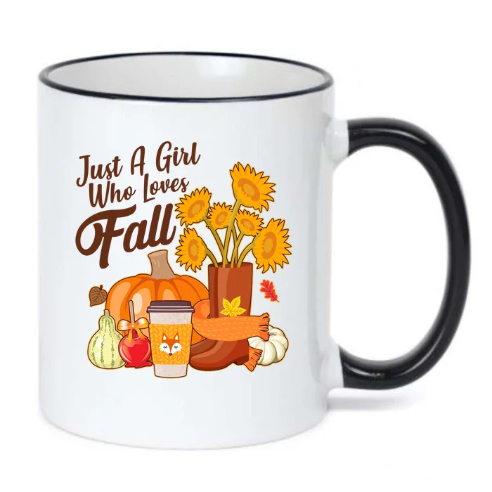 Just A Girl Who Loves Fall Autumn Lover Black Color Changing Mug