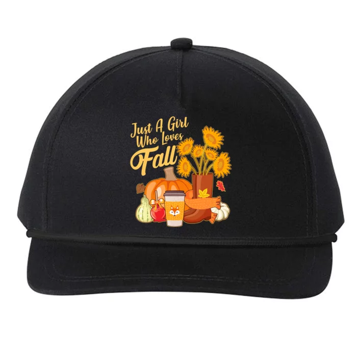 Just A Girl Who Loves Fall Autumn Lover Snapback Five-Panel Rope Hat