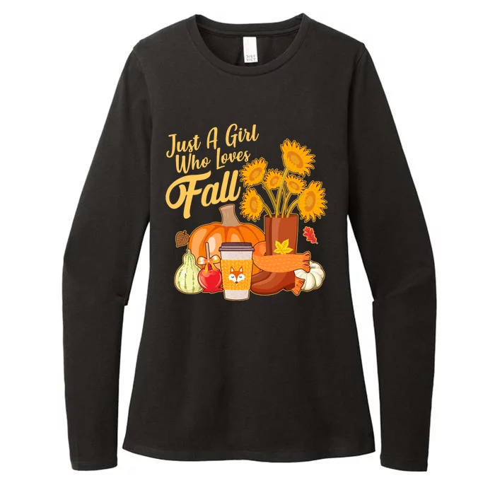 Just A Girl Who Loves Fall Autumn Lover Womens CVC Long Sleeve Shirt