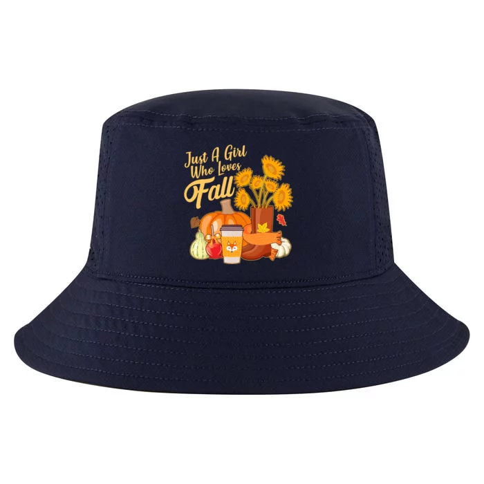 Just A Girl Who Loves Fall Autumn Lover Cool Comfort Performance Bucket Hat