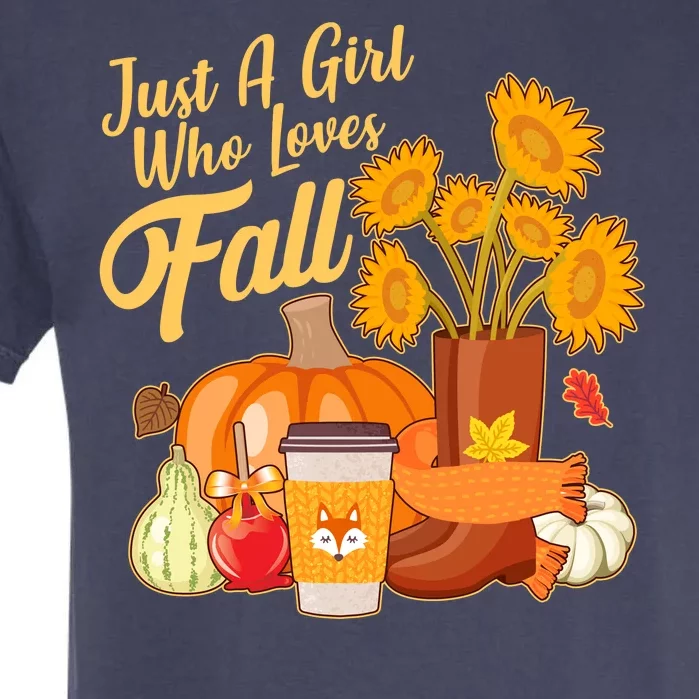 Just A Girl Who Loves Fall Autumn Lover Garment-Dyed Heavyweight T-Shirt