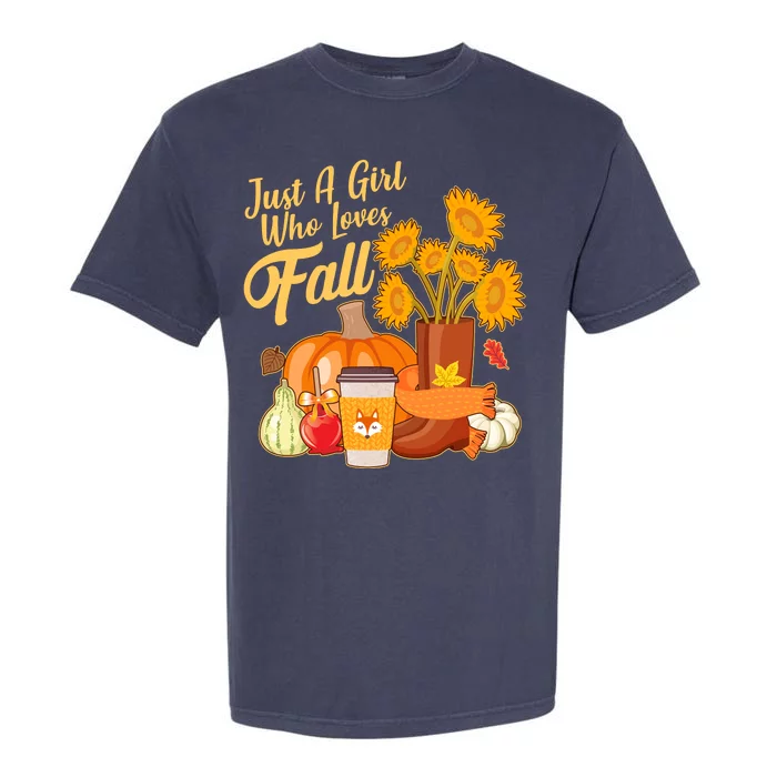 Just A Girl Who Loves Fall Autumn Lover Garment-Dyed Heavyweight T-Shirt