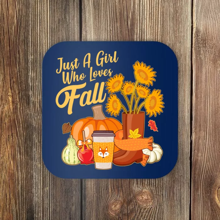 Just A Girl Who Loves Fall Autumn Lover Coaster