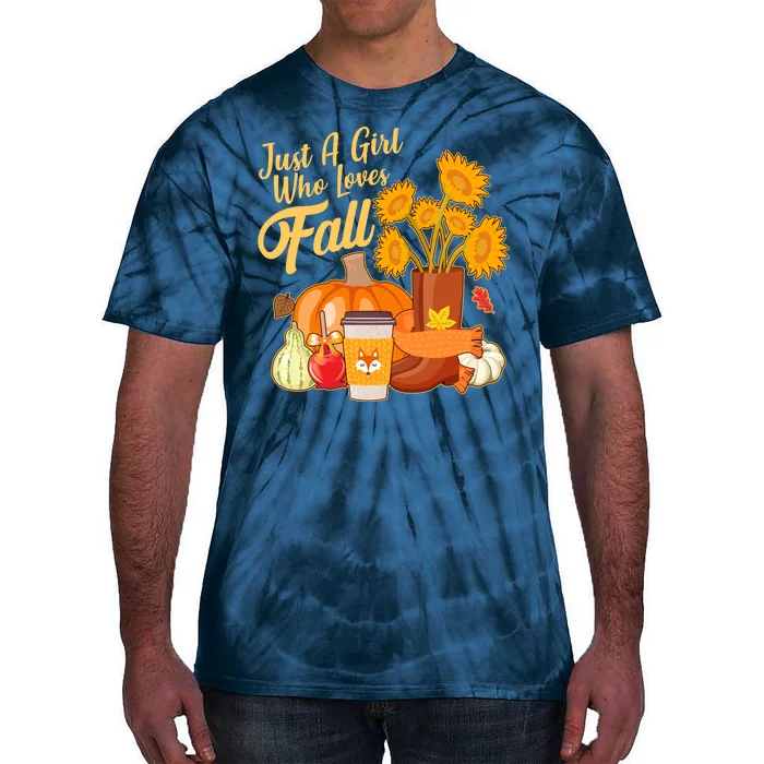 Just A Girl Who Loves Fall Autumn Lover Tie-Dye T-Shirt