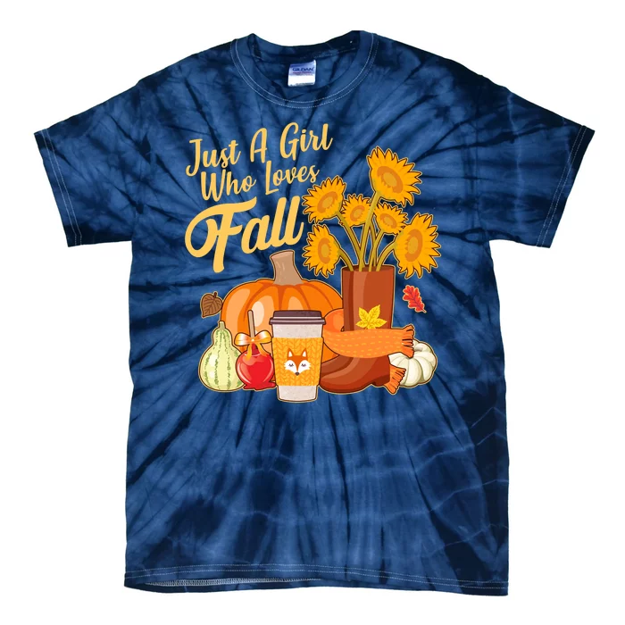 Just A Girl Who Loves Fall Autumn Lover Tie-Dye T-Shirt