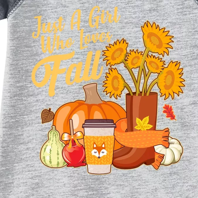 Just A Girl Who Loves Fall Autumn Lover Infant Baby Jersey Bodysuit