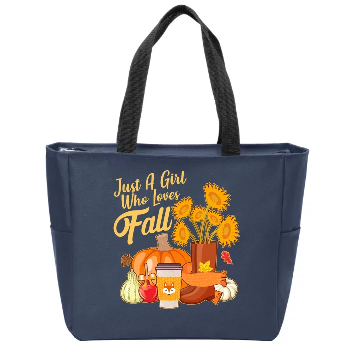 Just A Girl Who Loves Fall Autumn Lover Zip Tote Bag