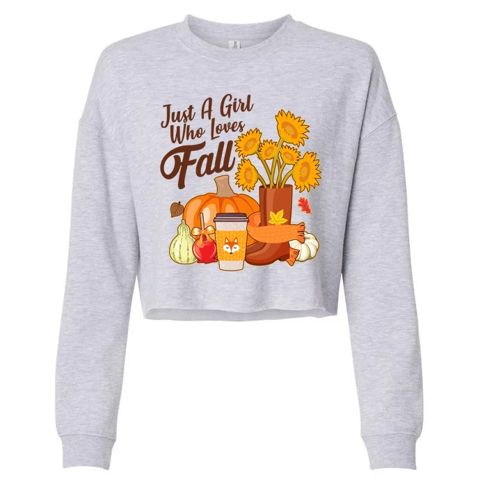 Just A Girl Who Loves Fall Autumn Lover Cropped Pullover Crew