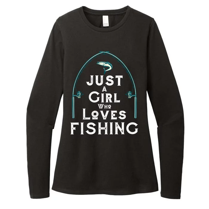 Just A Girl Who Loves Fishing Womens CVC Long Sleeve Shirt