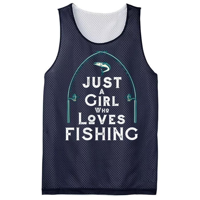 Just A Girl Who Loves Fishing Mesh Reversible Basketball Jersey Tank