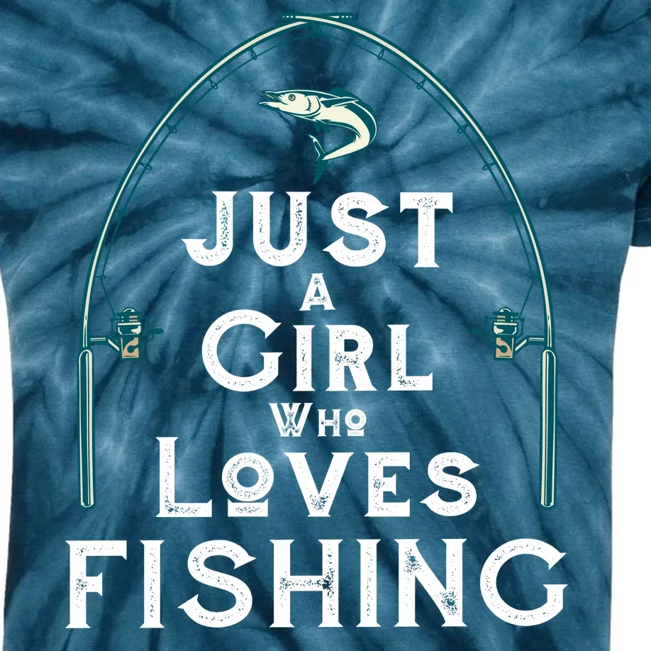 Just A Girl Who Loves Fishing Kids Tie-Dye T-Shirt