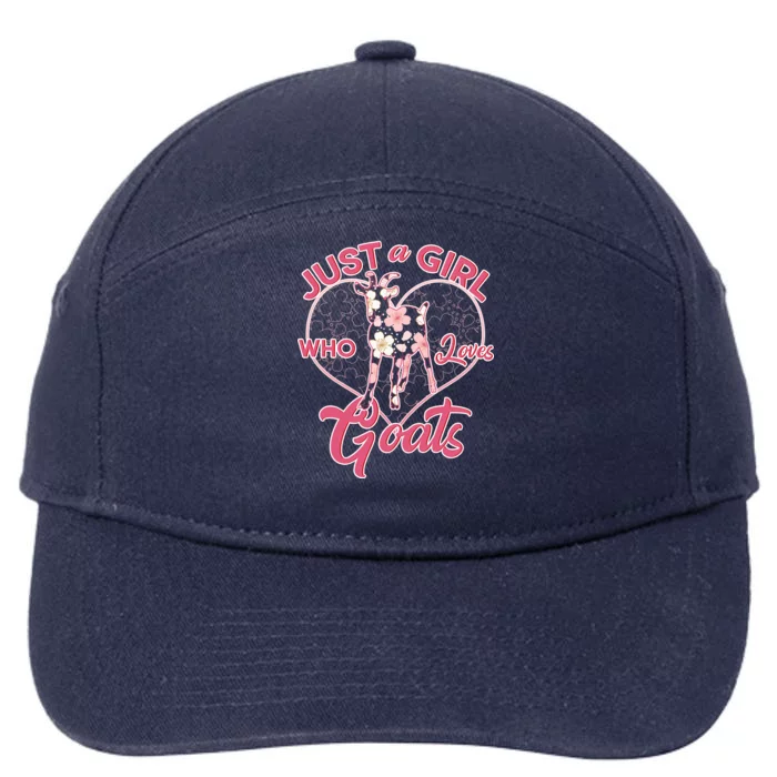 Just A Girl Who Loves Goats 7-Panel Snapback Hat