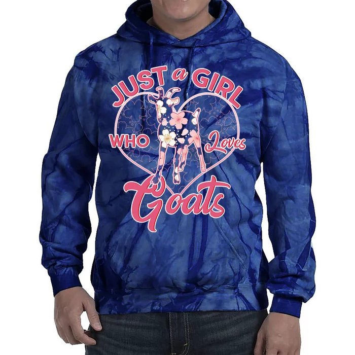 Just A Girl Who Loves Goats Tie Dye Hoodie