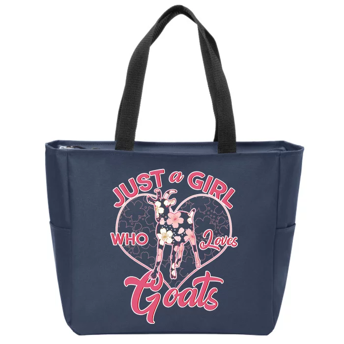 Just A Girl Who Loves Goats Zip Tote Bag