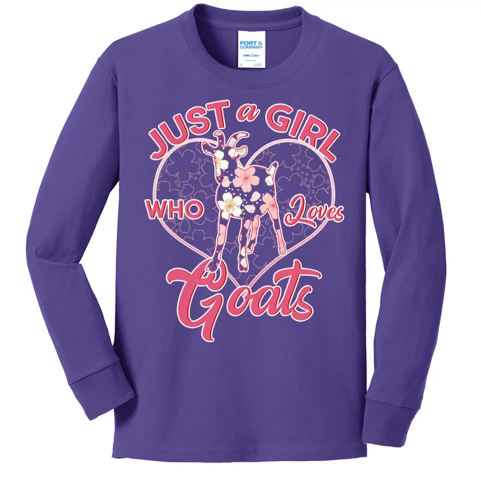 Just A Girl Who Loves Goats Kids Long Sleeve Shirt