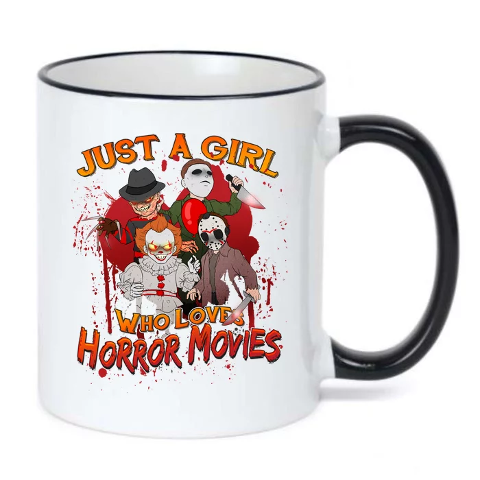 Just A Girl Who Loves Horror Movies Black Color Changing Mug