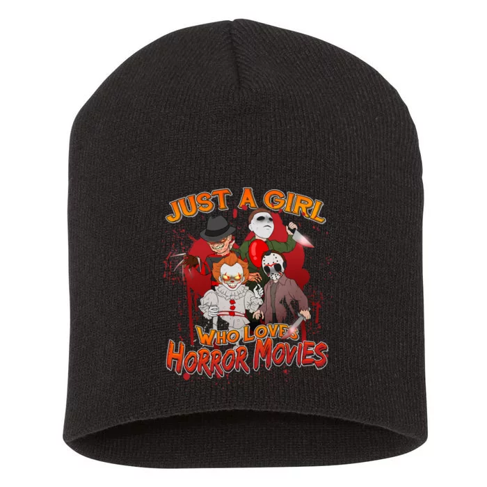 Just A Girl Who Loves Horror Movies Short Acrylic Beanie