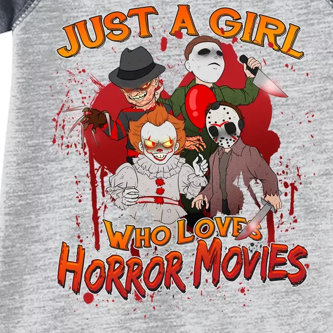 Just A Girl Who Loves Horror Movies Infant Baby Jersey Bodysuit