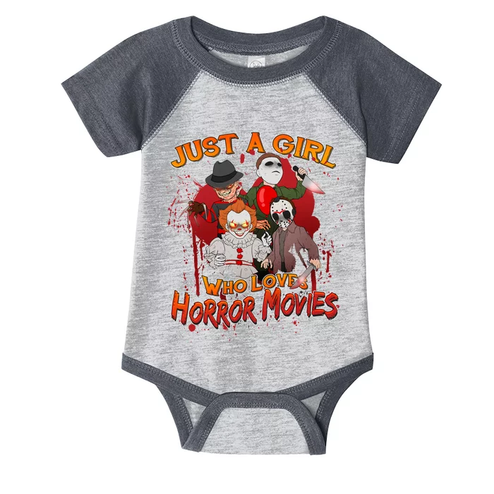 Just A Girl Who Loves Horror Movies Infant Baby Jersey Bodysuit