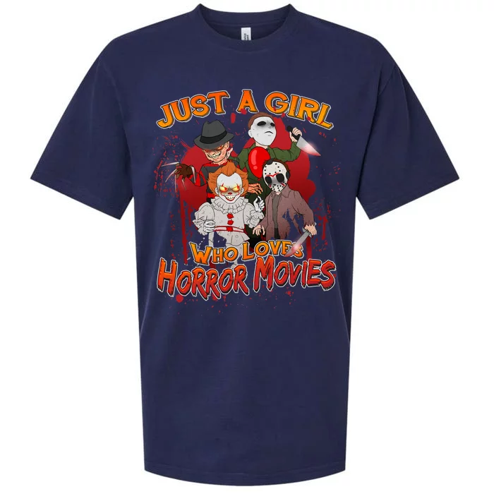 Just A Girl Who Loves Horror Movies Sueded Cloud Jersey T-Shirt