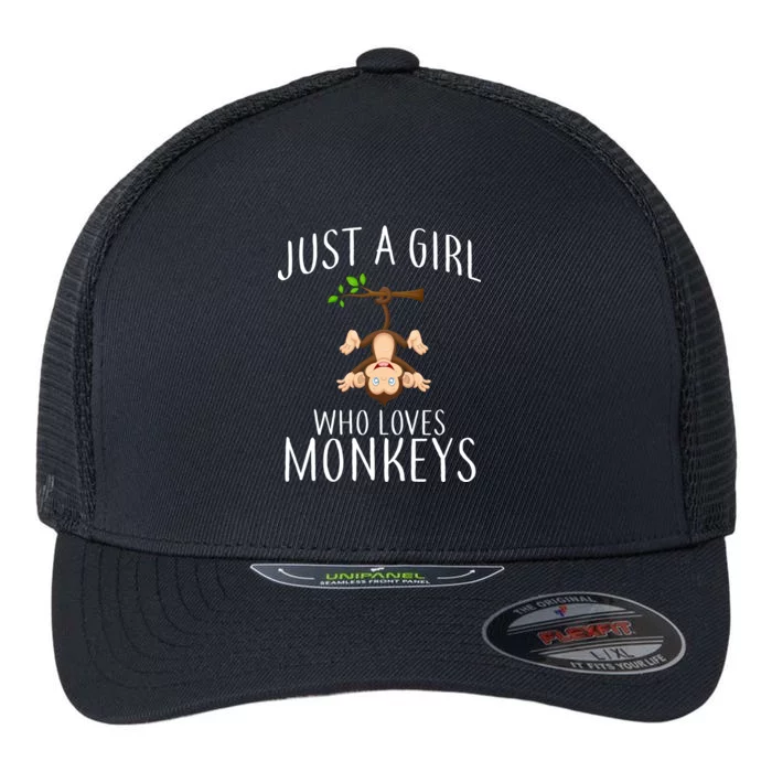 Just A Girl Who Loves Monkeys Flexfit Unipanel Trucker Cap