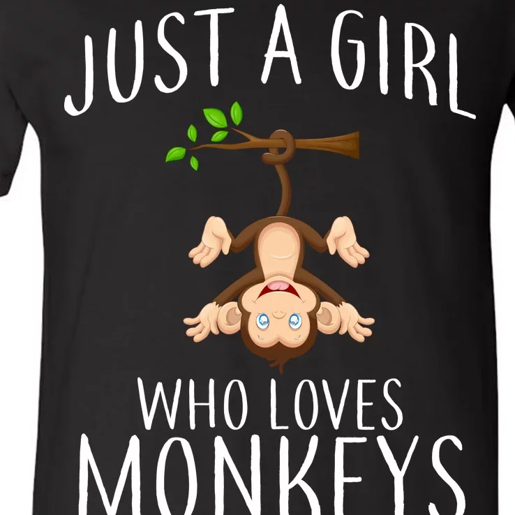 Just A Girl Who Loves Monkeys V-Neck T-Shirt