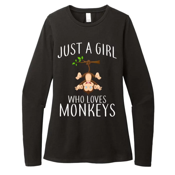 Just A Girl Who Loves Monkeys Womens CVC Long Sleeve Shirt