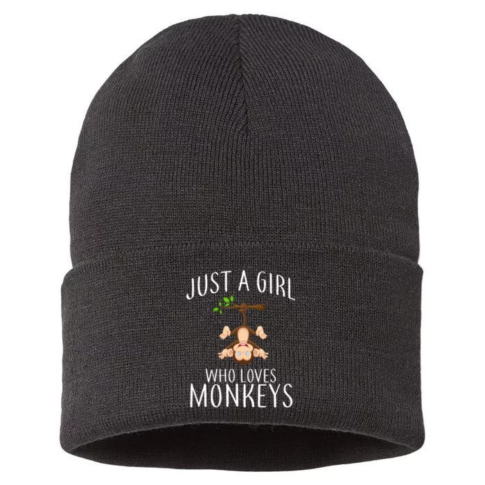 Just A Girl Who Loves Monkeys Sustainable Knit Beanie