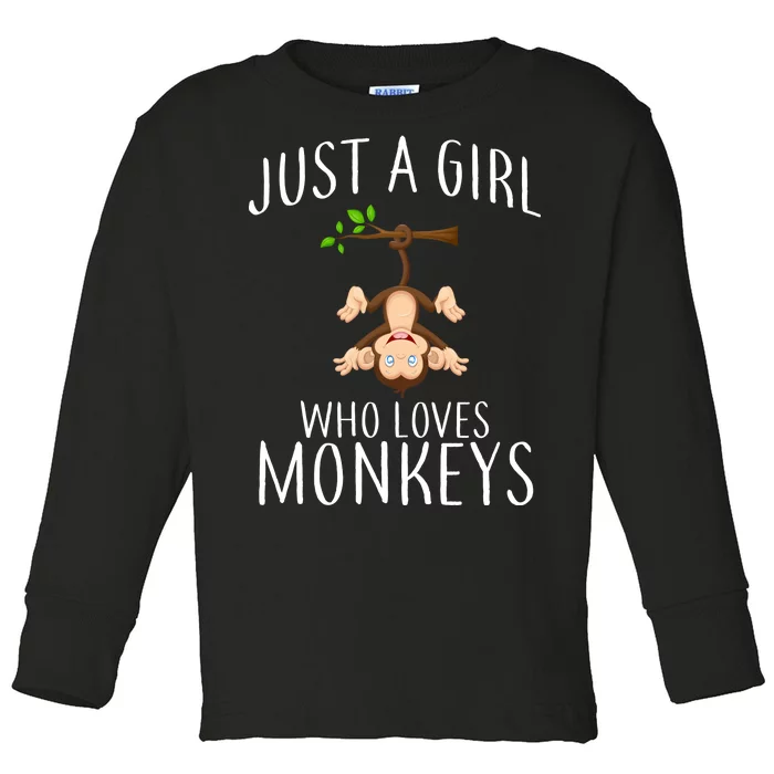 Just A Girl Who Loves Monkeys Toddler Long Sleeve Shirt