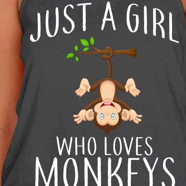 Just A Girl Who Loves Monkeys Women's Knotted Racerback Tank