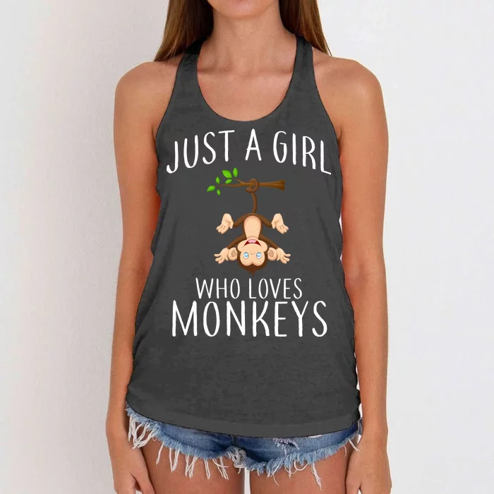 Just A Girl Who Loves Monkeys Women's Knotted Racerback Tank