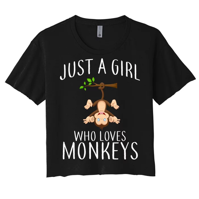 Just A Girl Who Loves Monkeys Women's Crop Top Tee