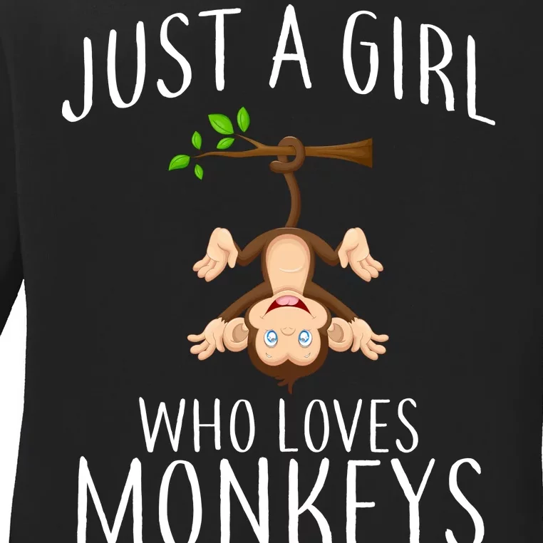 Just A Girl Who Loves Monkeys Ladies Long Sleeve Shirt