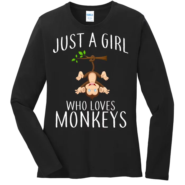 Just A Girl Who Loves Monkeys Ladies Long Sleeve Shirt