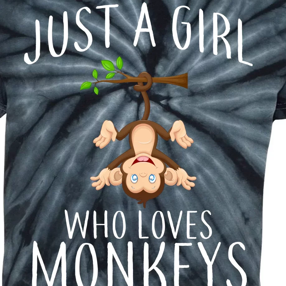 Just A Girl Who Loves Monkeys Kids Tie-Dye T-Shirt