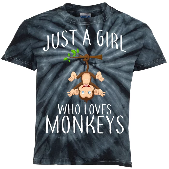 Just A Girl Who Loves Monkeys Kids Tie-Dye T-Shirt