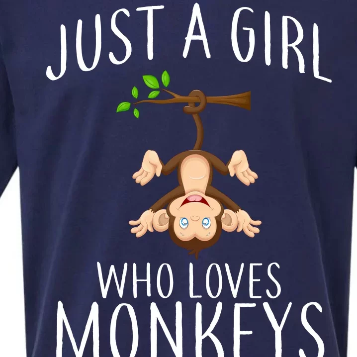 Just A Girl Who Loves Monkeys Sueded Cloud Jersey T-Shirt