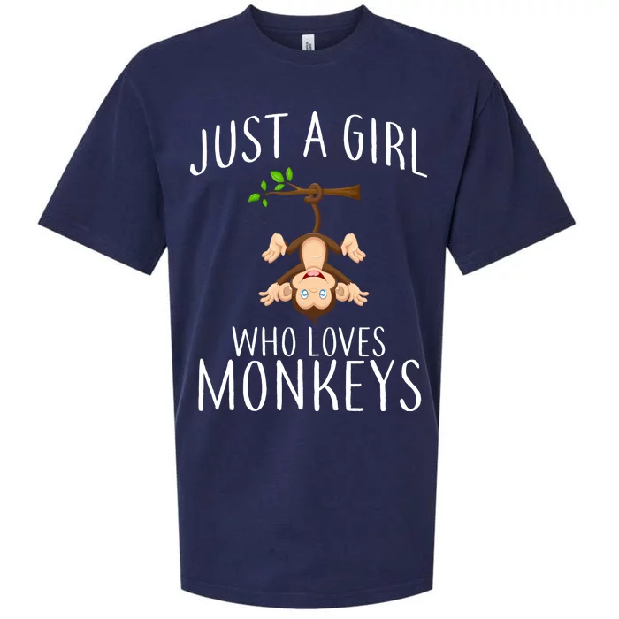 Just A Girl Who Loves Monkeys Sueded Cloud Jersey T-Shirt