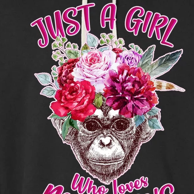 Just A Girl Who Loves Monkeys Cute Garment-Dyed Fleece Hoodie