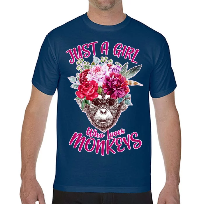 Just A Girl Who Loves Monkeys Cute Comfort Colors T-Shirt