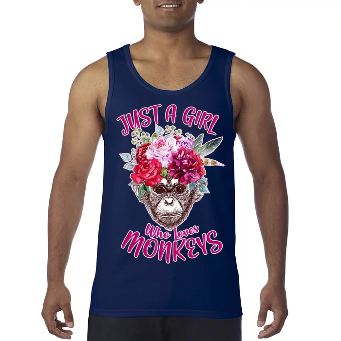 Just A Girl Who Loves Monkeys Cute Tank Top