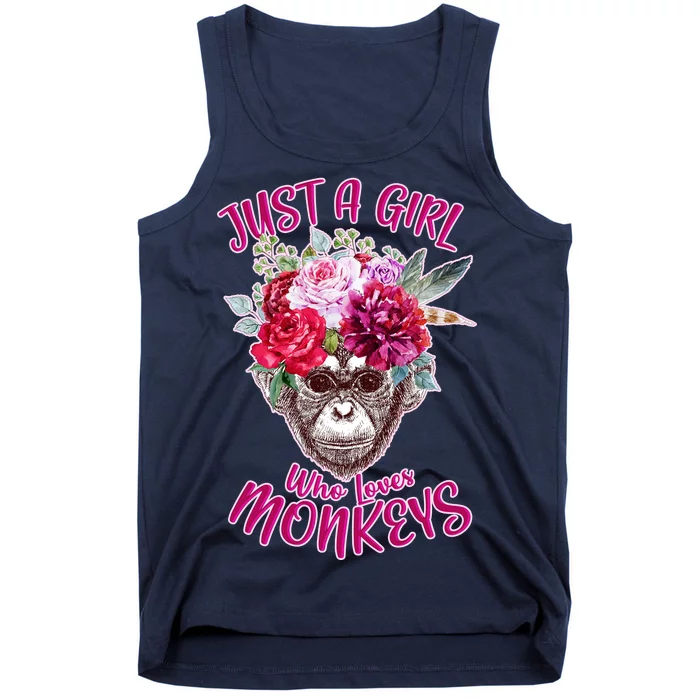 Just A Girl Who Loves Monkeys Cute Tank Top