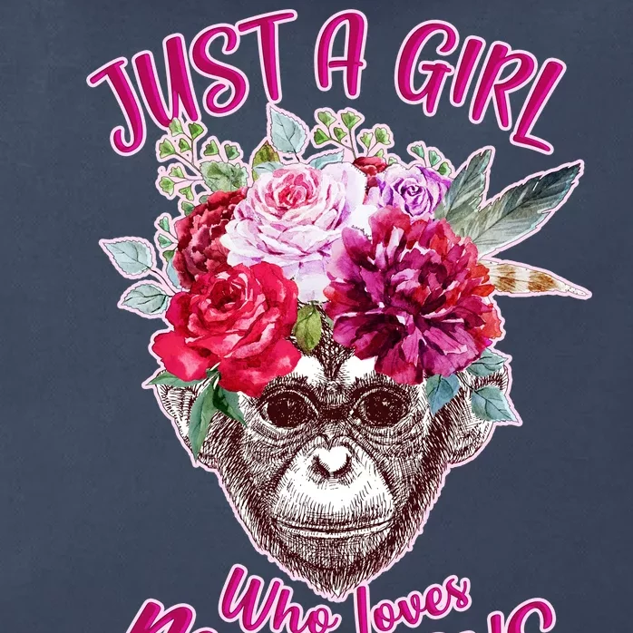 Just A Girl Who Loves Monkeys Cute Zip Tote Bag