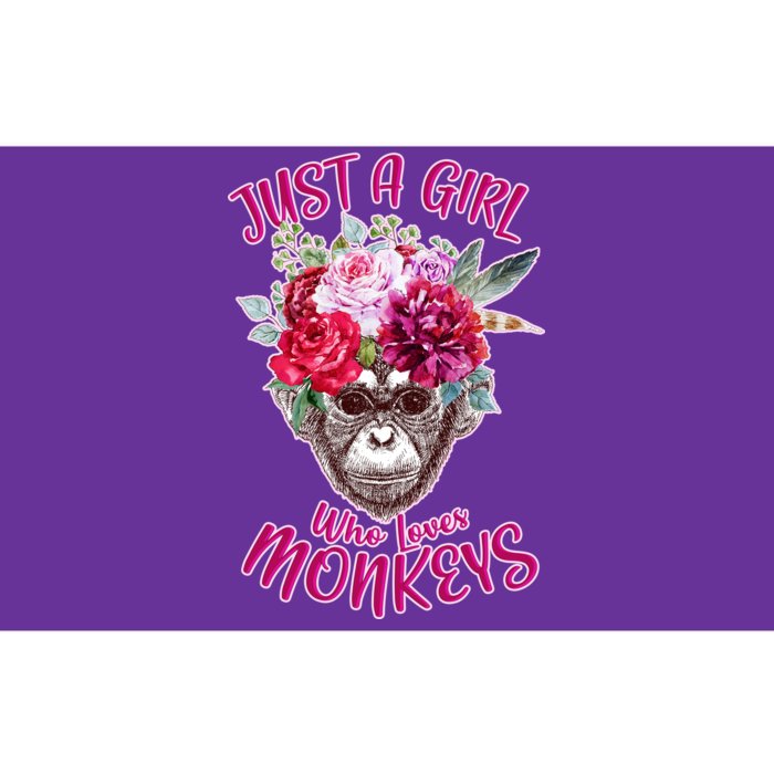 Just A Girl Who Loves Monkeys Cute Bumper Sticker