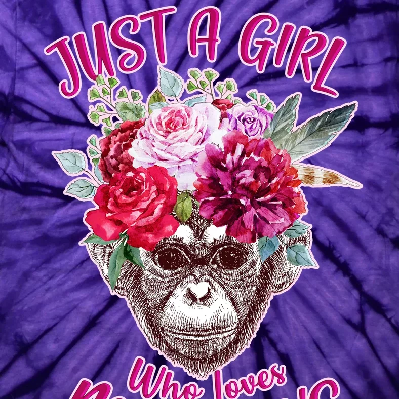 Just A Girl Who Loves Monkeys Cute Tie-Dye T-Shirt